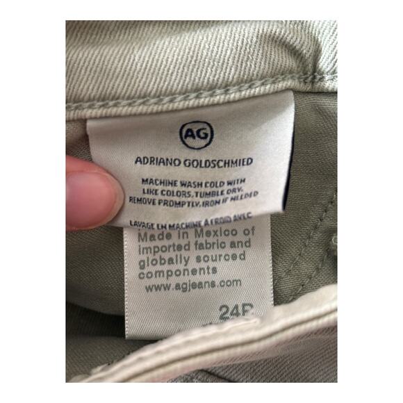 AG Adriano Goldschmied jean Farrah ankle seamless light green size 24 - Picture 3 of 4